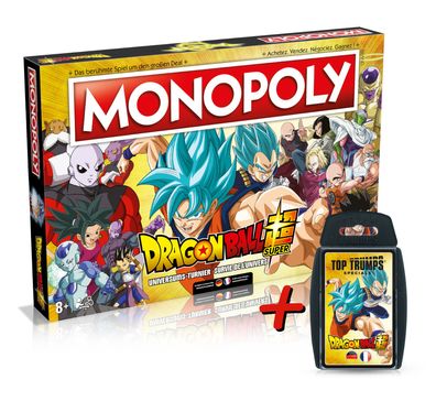 Winning Moves - Monopoly Dragon Ball Super (deutsch/ französisch) + Top Trumps