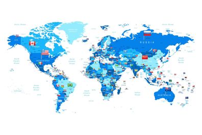 Muralo VINYL Fototapete XXL TAPETE Weltkarte Flaggen Mappe 1941