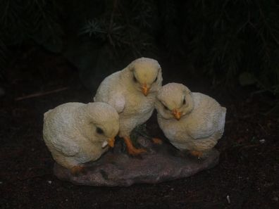 Deko Figur 3er Küken Huhn Küken lebensgroß Gartenfigur HOTANT NEU