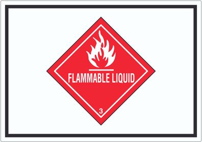 Aufkleber innenklebend Entzündbare flüssige Symbol Stoffe Flammable Liquid