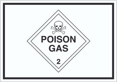 Aufkleber Giftige Gase Symbol Poison Gas Totenkopf