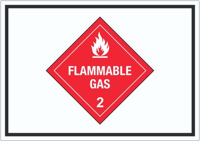 Aufkleber innenklebend Entzündliche Gase Symbol Flammable Gas Flamme
