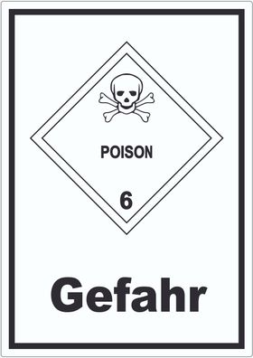 Aufkleber Giftige Stoffe Gefahr Poison Totenkopf