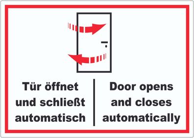 Aufkleber innenklebend Tür automatisch Door automatic