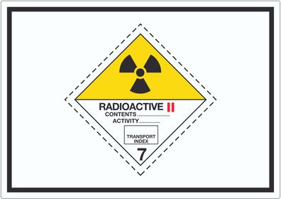Aufkleber innenklebend radioaktive Stoffe Symbol Radioactive II-GELB