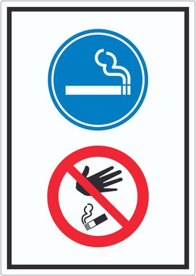 Aufkleber Raucherbereich Boden verboten Symbol