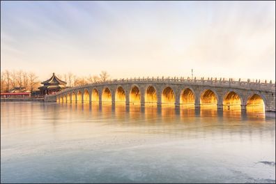 Muralo VINYL Fototapete XXL TAPETE Brücke Peking Fluss Himmel 1184