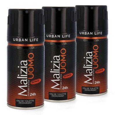 Malizia Uomo Urban Life deodorant EdT 3x 150ml