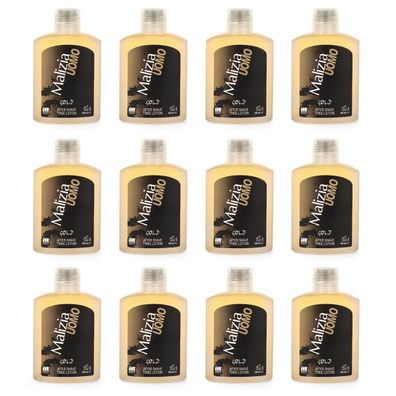 Malizia UOMO GOLD After Shave Tonic Lotion 12x 100 ml vorratspackung