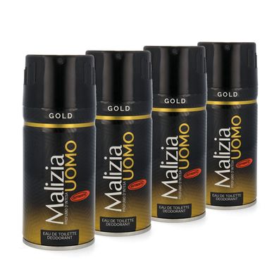 Malizia UOMO GOLD - Deodorant EdT 4x 150ml