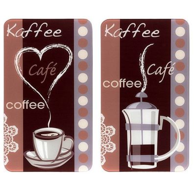 Herdabdeckplatten für alle Herdarten COFFEE Flavour, 2er-Set, 30x52 cm - WENKO