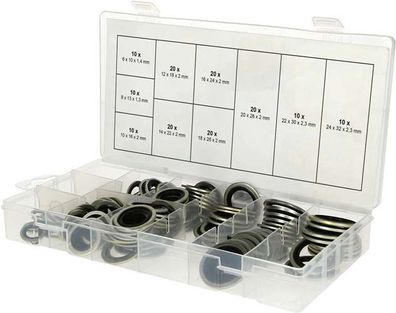 KS Tools 970.0760 Sortiment Verbund-Dichtringe, Ø 6-24mm, 150-tlg