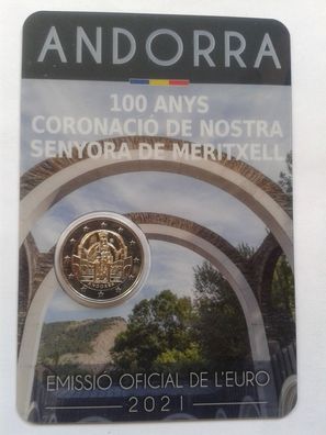2 euro 2021 Andorra coincard Jahrestag Krönung Meritxell SOFORT Lieferbar