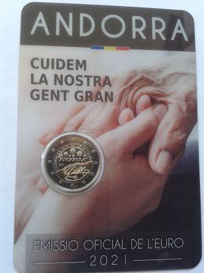Original 2 euro 2021 Andorra coincard Senioren Seniorinnen SOFORT Lieferbar