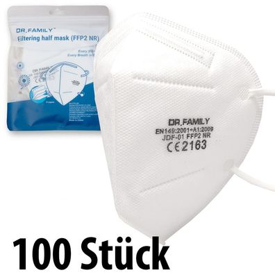 100 Stück FFP2 Atemschutz Masken 5-lagig mit CE-Zulassung - Dr. Family