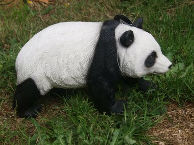 Panda Bär Deko Figur 30cm laufend Gartenfigur Tierfigur Bambus NEU (Gr. 16 cm hoch)