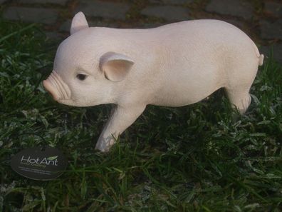 Schwein Ferkel Deko Figur lebensecht wetterfest Gartenfigur NEU HOTANT (Gr. Mittel)