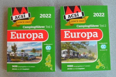 Campingführer ACSI mit Camping Card 2022 Europa 2 Bände 526030b2 NEU