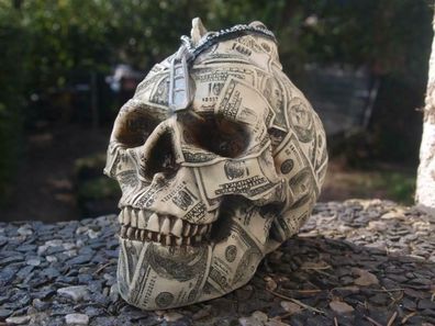 Totenkopf Gothic Totenschädel Spardose Figur Skull Schädel Deko