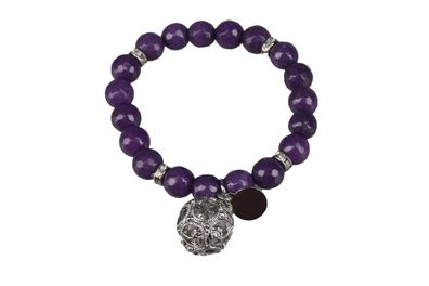 Lisa Hoffman Fragrance Jewelry Perlen Armband mit Nest-Charm lila Neu