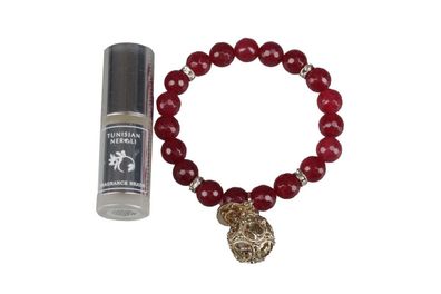Lisa Hoffman Fragrence Jewelry Perlen Armband mit Nest-Charm rot Neu