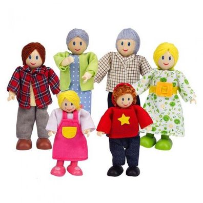 Puppenfamilie 6-teilig