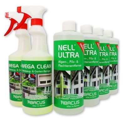 Set - 4x 1000 ml Nell Ultra & 2x 750 ml Wega Clean Grünbelagentferner