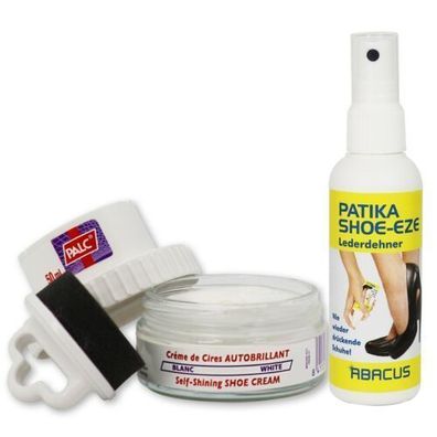 Set - Palc weiß 50 ml + 50 ml Patika Schuhglanz Schuhpflege Lederdehner