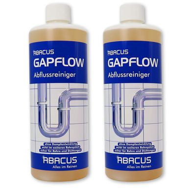 2x 1 L ABACUS Gapflow Abflussreiniger für Industrie Rohrreiniger