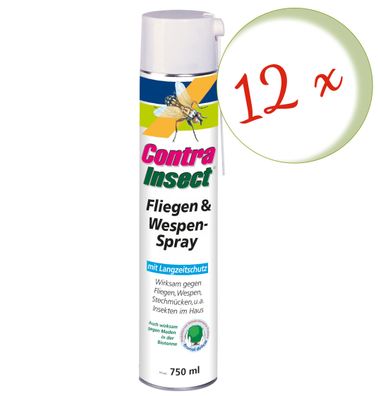 12 x FRUNOL Delicia® Contra Insect® Fliegen und Wespen Spray, 750 ml