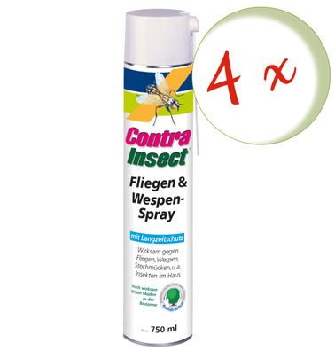 4 x FRUNOL Delicia® Contra Insect® Fliegen und Wespen Spray, 750 ml