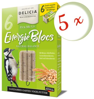 5 x FRUNOL Delicia® Delicia® Pick-Me-Up Energieblocs, 6 Stück