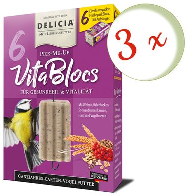 3 x FRUNOL Delicia® Delicia® Pick-Me-Up Vitablocs, 6 Stück