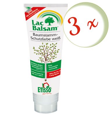 3 x FRUNOL Delicia® Etisso® LacBalsam Baumstamm-Schutzfarbe weiß, 400 g