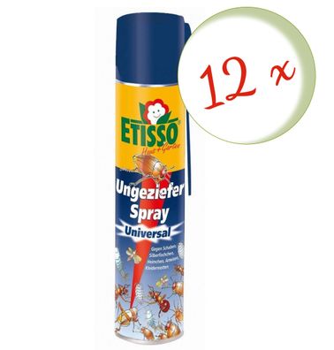 12 x FRUNOL Delicia® Etisso® Ungeziefer-Spray, 400 ml - auch gegen Wespen