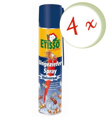 4 x FRUNOL Delicia® Etisso® Ungeziefer-Spray, 400 ml - auch gegen Wespen