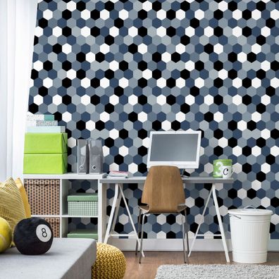 VLIES TAPETE Designtapete Hexagon Sechsecke Figuren Mosaik Geometrie XXL 2576