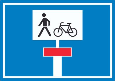 Sackgasse Radverkehr Fußgänger erlaubt Symbol Aufkleber
