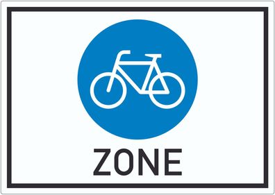 Aufkleber Fahrradzone Symbol