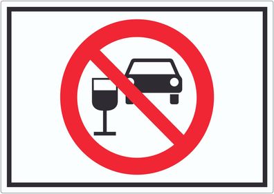 Aufkleber Alkohol am Steuer verboten Symbol