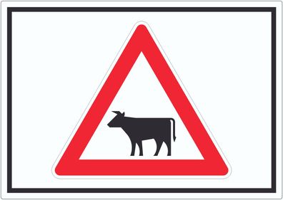 Aufkleber Achtung Viehbetrieb Tiere Symbole
