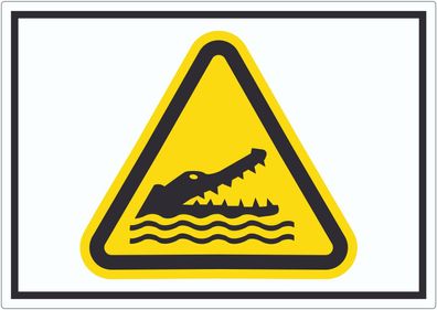 Aufkleber Warnung Krokodil Symbol