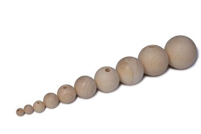 WoodMind | Holzkugeln Buche mit Halblochbohrung | Holzkugeln halbgebohrt Perlen Holz