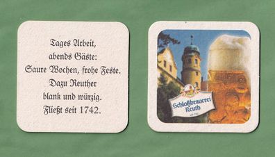 Schlossbrauerei Reuth - ein ungebrauchter Bierdeckel (2)