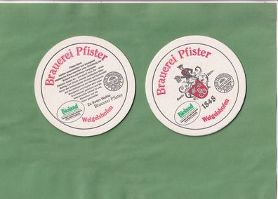 Brauerei Pfister Weigelshofen- neuer Bierdeckel