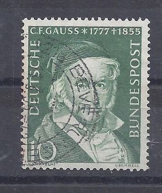 Mi. Nr. 204, BRD, Bund, Jahr 1955, C. F. Gauss 10, gestempelt