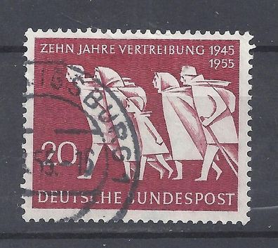 Mi. Nr. 215, BRD, Bund, Jahr 1955, Zehn Jahre Vertreibung 20, gestempelt