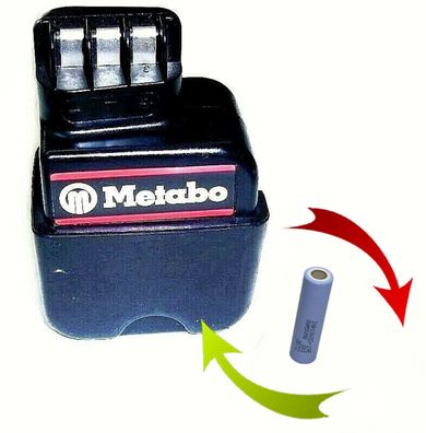 Akkureparatur Zellentausch für Original Metabo Akku 9,6 V mit 1,5 Ah
