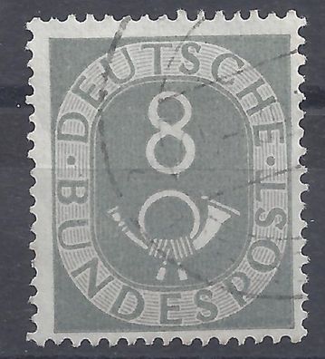 Mi. Nr. 127, BRD, Bund, Jahr 1951, Posthorn 8, grau