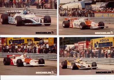 4 Formel 1 Fotos, 1982/83, Michelin